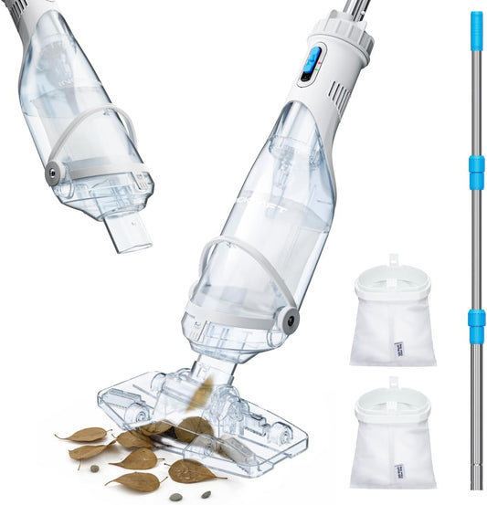 InoKraft Pool Vacuum for Above Ground Pool, Cordless Pool Vacuum for Inground Pools, Rechargeable Pool Cleaner with 18.5 GPM Suction, Above Ground Pool Vacuum with 59” Extendable Pole, Blue