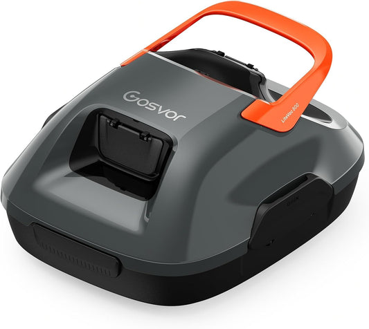 Gosvor LiteVac 800 Robotic Pool Cleaner, Pool Vacuum for Above Ground Pool Lasts 90 Mins, Self-Parking Design, 7.5 lbs Lightweight, Suitable for Flat Pools up to 860 sq. ft, Orange