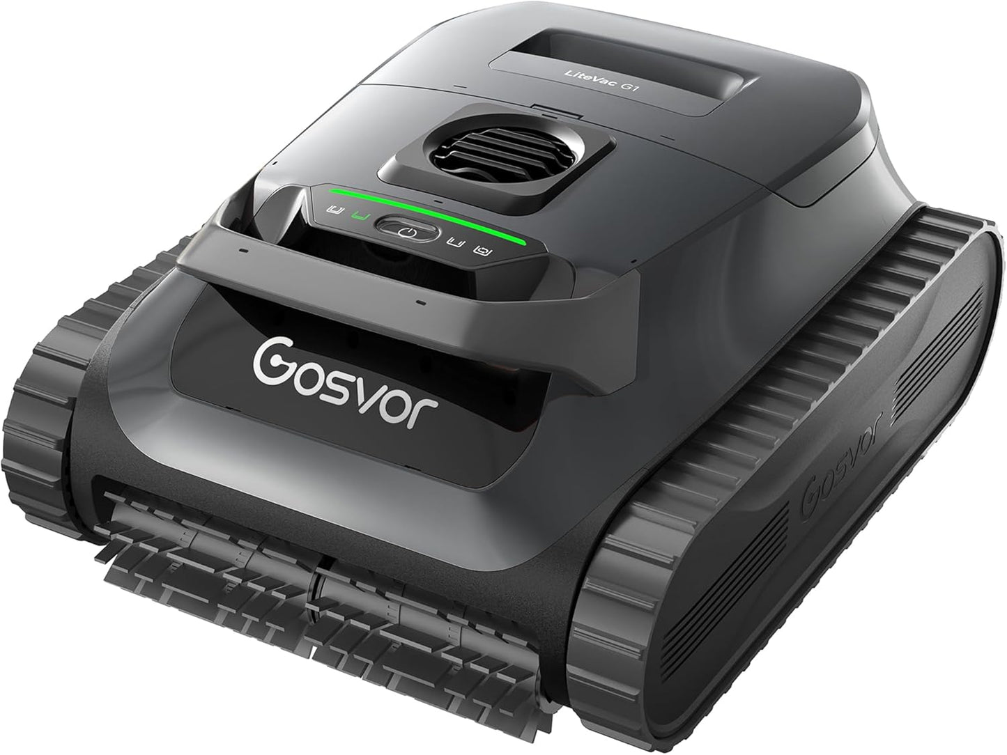 Gosvor LiteVac G1 Pool Vacuum, Wall & Waterline & Platform Cleaning, 15.2 lbs Ultra-Lightweight, Up to 200-Min Runtime, Double Filtration, Smart Navigation & App, for Pools up to 2153 sq.ft, Gray