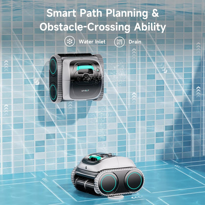 (2026 New) WYBOT C1 Cordless Robot Vacuum for Inground Pools, 4-in-1 Pool Cleaner for Above Ground Pool up to 1,614 Sq.ft, Wall & Waterline Cleaning, 150-Min Runtime, Whte & Green