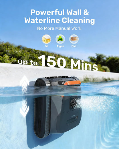 Gosvor LiteVac G1 Pool Vacuum, Wall & Waterline & Platform Cleaning, 15.2 lbs Ultra-Lightweight, Up to 200-Min Runtime, Double Filtration, Smart Navigation & App, for Pools up to 2153 sq.ft, Orange