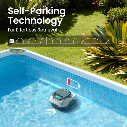 AIPER Scuba SE Cordless Pool Cleaner with 90-Min Runtime, Smart Self-Parking, Lightweight, Pool Vacuum for Above Ground Flat Pools up to 860 Sq.ft, Milky White & Teal